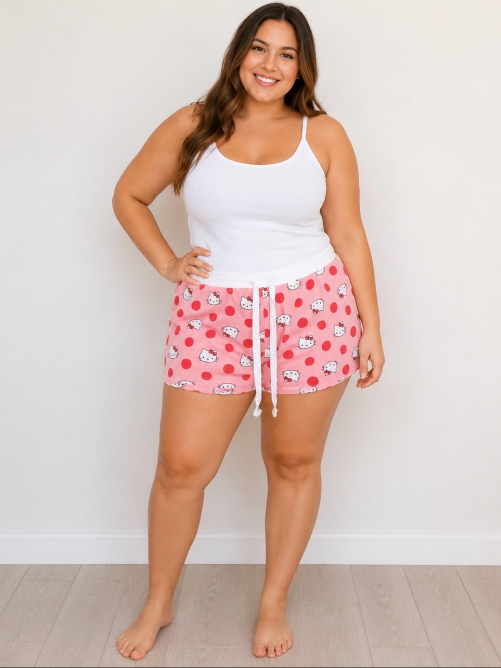 Hello Kitty Pink and Red Bow Cotton Shorts